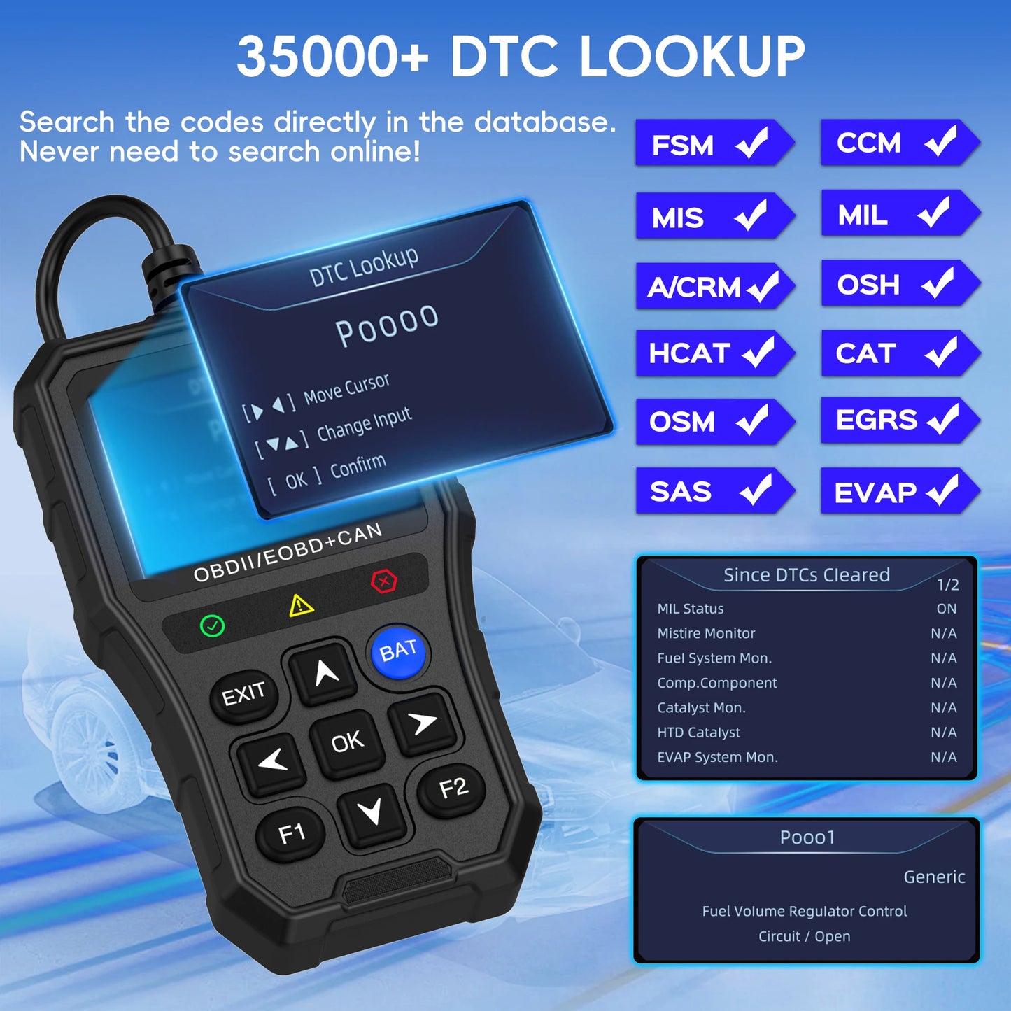 Professional OBD2 Scanner Diagnostic Tool Check Engine