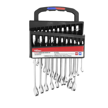 22-Piece Combination Wrench Set Metric SAE Chrome Vanadium