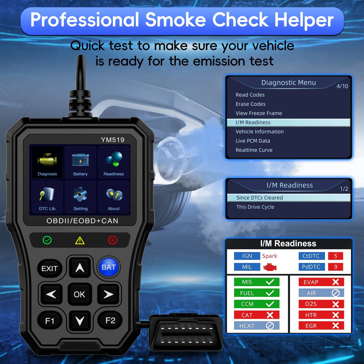 Professional OBD2 Scanner Diagnostic Tool Check Engine